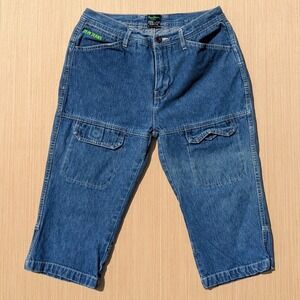 Vintage Pepe Jeans Y2K Cargo‎ Pockets Blue Denim Bermuda Shorts Women's 29